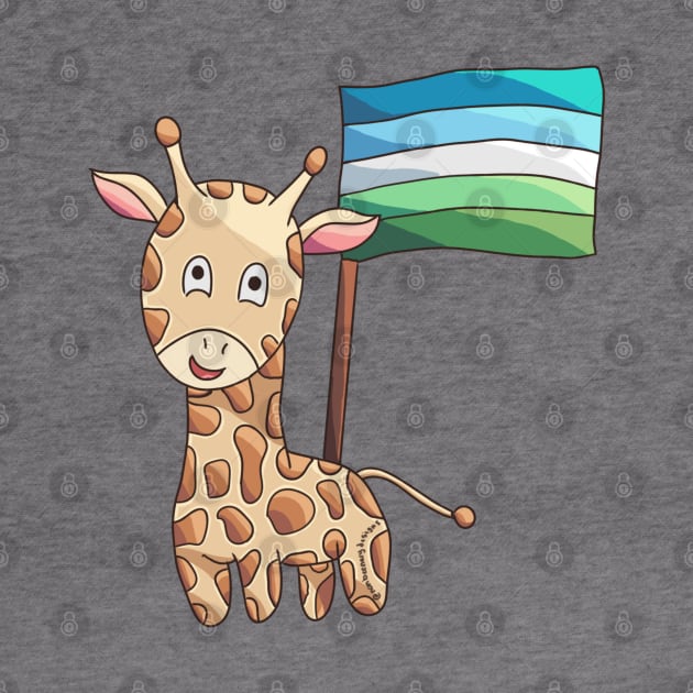 Gay Male Pride Flag Giraffe by nonbeenarydesigns